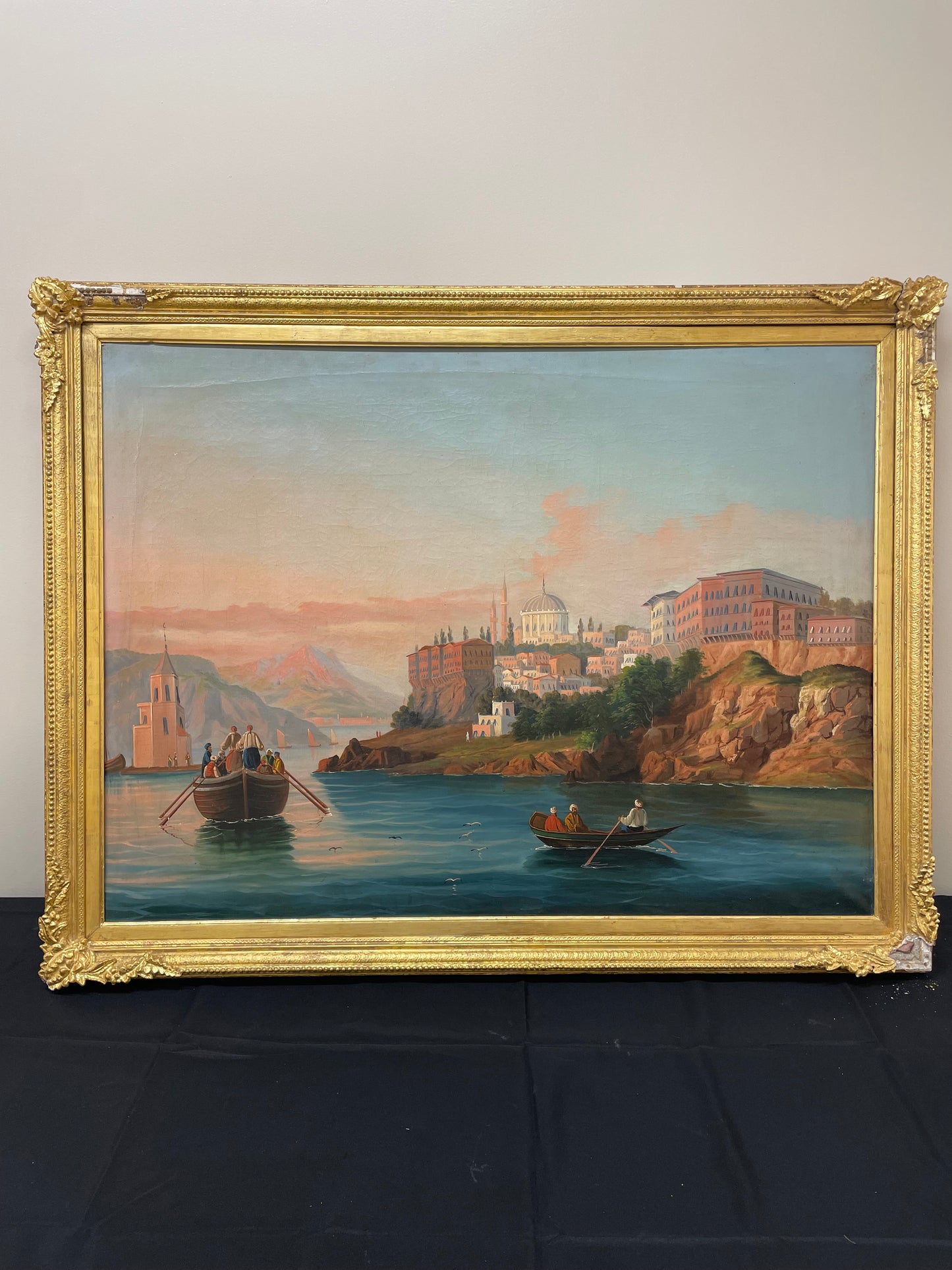 Pair of 19th-Century Grand Tour Oil Paintings – Views of Scutari (Üsküdar), Ottoman Istanbul