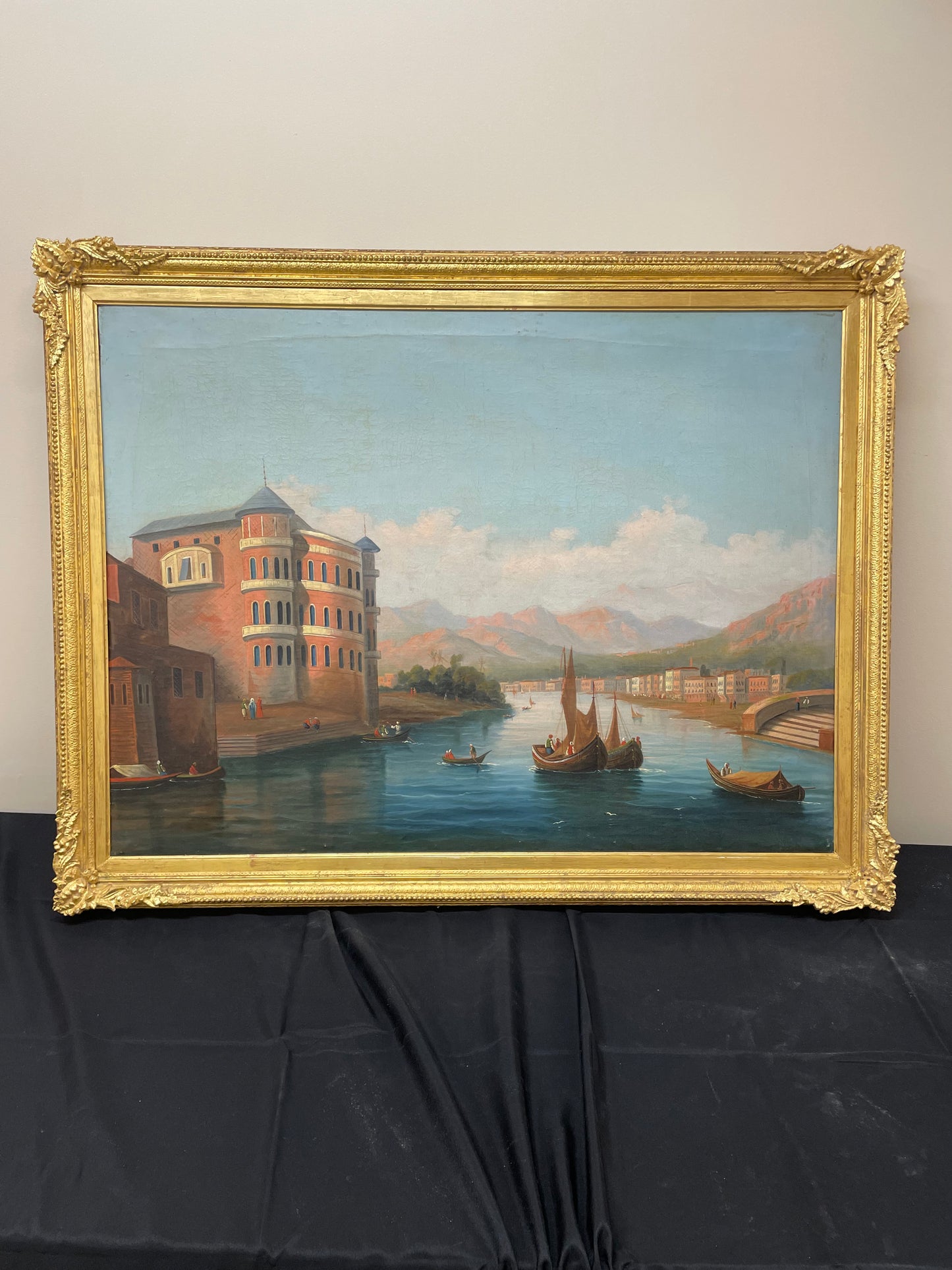 Pair of 19th-Century Grand Tour Oil Paintings – Views of Scutari (Üsküdar), Ottoman Istanbul