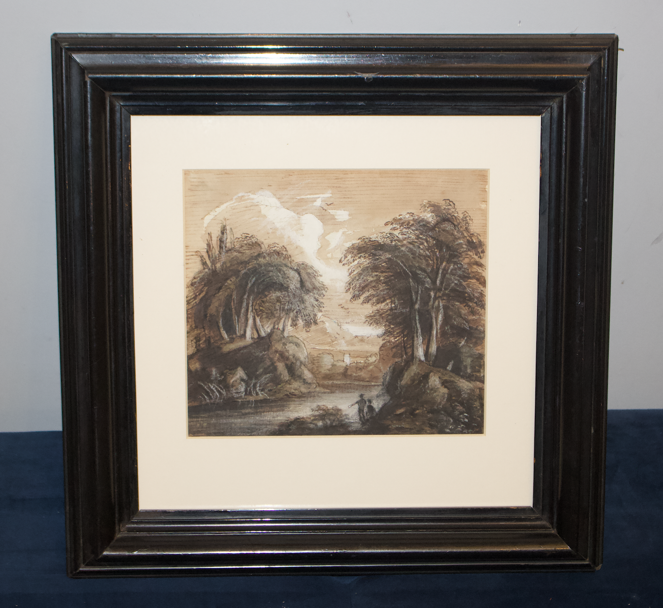 19th Century Framed Ink Drawing – Antique Landscape Artwork – Original